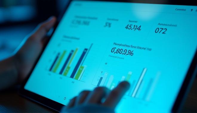 Data visualization dashboard showing HR analytics metrics, predicting employee turnover.